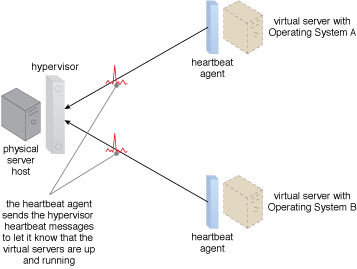 Synchronized Operating State: Special heartbeat agents are employed to monitor heartbeat messages exchanged between the servers.